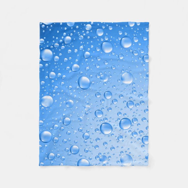 Metallic Sky Blue Rain Drops Fleecedecke (Vorderseite)
