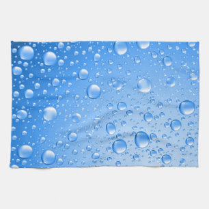 Metallic Sky Blue Rain Drops Handtuch