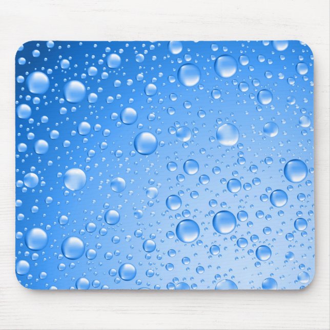 Metallic Sky Blue Rain Drops Mousepad (Vorne)