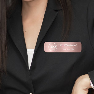 Metallic Style Rose Gold Safety Button Mitarbeiter