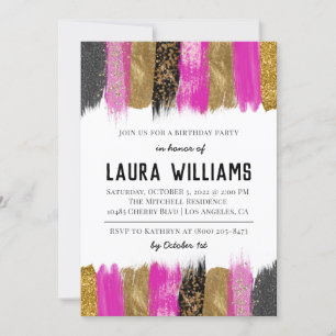 Metallic Tape Gold & Pink - Einladung zum Geburtst