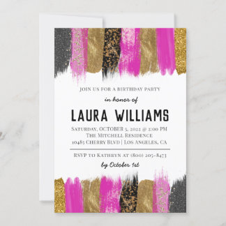 Metallic Tape Gold & Pink - Einladung zum Geburtst