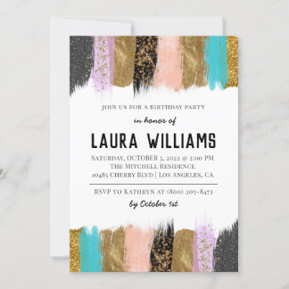 Metallic Tape Gold & Pink - Einladung zum Geburtst