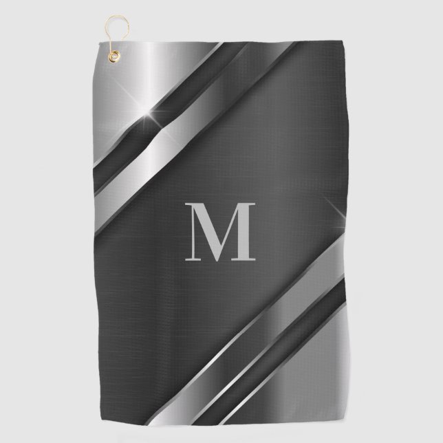 Metallic Texture Monogram Golfhandtuch (Vorderseite)