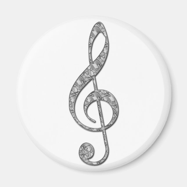 Metallic Treble Clef Magnet (Vorne)