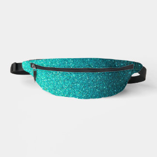 Metallic Türkis Blau und Schwarz Glitzer Ombre Bauchtasche