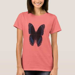 Metallisch-blau-auf-schwarzer Schmetterling, T-Shirt