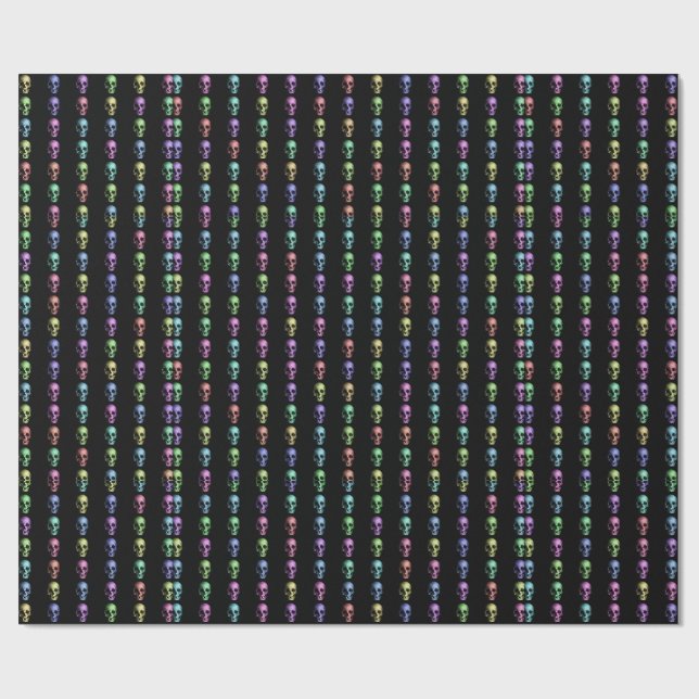 Metallisch-Blick menschliche Pastellschädel Geschenkpapier (Flach)