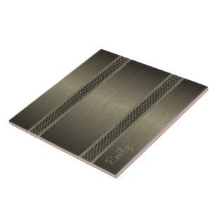 metallisch dunkelgrün gebürstetes Aluminium-Look Fliese