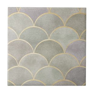 Metallisch glänzende Art Deko Fan Patterns, Deko,  Fliese