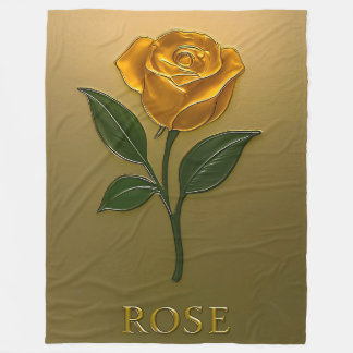 Metallisch Goldene Rosen-Eleganz Fleecedecke