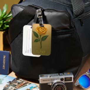 Metallisch Goldene Rosen-Eleganz Gepäckanhänger