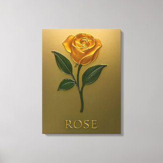 Metallisch Goldene Rosen-Eleganz Leinwanddruck