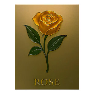 Metallisch Goldene Rosen-Eleganz Poster