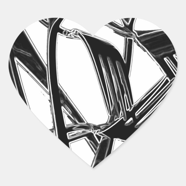 metallisch Herz-Aufkleber (Vorderseite)