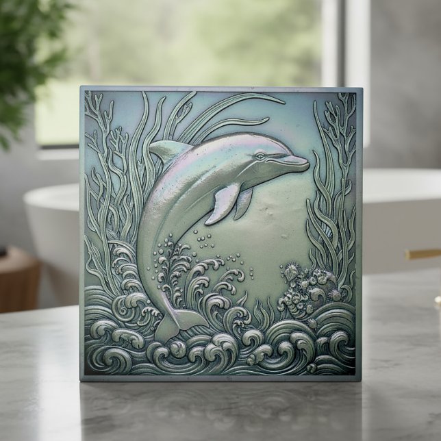 Metallisch Iriszierender Delfin ID1223 Fliese (Von Creator hochgeladen)