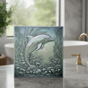 Metallisch Iriszierender Delfin ID1223 Fliese