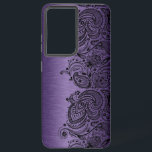 Metallisch Lila mit Black Paisley Lace Samsung Ga Galaxy Hülle<br><div class="desc">Bild eines lila Hintergrunds aus Metall mit schwarzem Paisley-Akzent.</div>