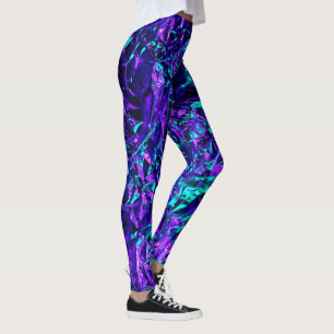 Metallisch Lila und Aquamarin Leggings