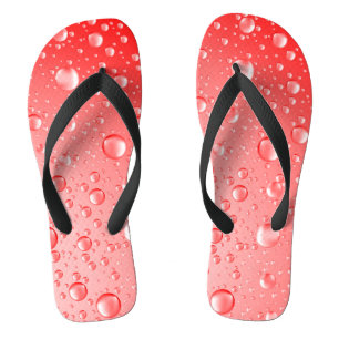 Metallisch rote abstrakte Regentropfen Flip Flops