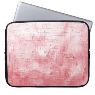 Metallisch rote Leinwand: Eleganz durch Pinselstri Laptopschutzhülle