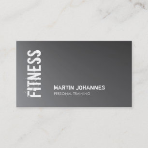 Metallisch Silbergrauer Fitness-Personal-Trainer Visitenkarte
