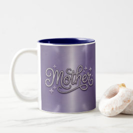 Metallisch silberne Mutter lila Tasse