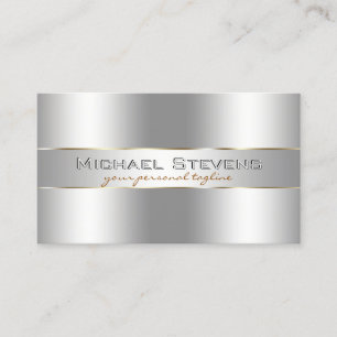 Metallisch silberne professionelle elegante Visite Visitenkarte