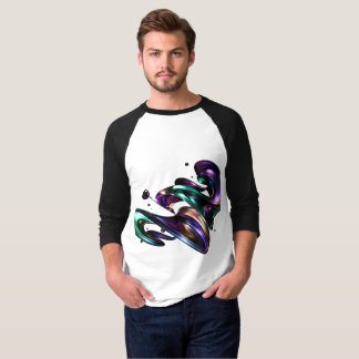 Metallisch violette und grüne Flüssigkeitswirbel T-Shirt