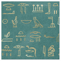 Metallische ägyptische Hieroglyphen auf Grün