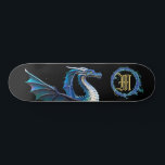 *~* Metallische AP88 Elemental Golden BLAUE Dragon Skateboard<br><div class="desc">(Suchen Sie nach ähnlichen Artikeln in AP88 ) Einfache Übertragung auf andere Zazzle Produkte. Element-DRAGON mit RING von FEUER / FLAMES / FLAME und INITIALEM MONOGRAM für Ihren Namen - Behalt, bearbeiten oder löschen Sie den Text. Dieses beliebte chinesische Skateboard im chinesischen Stil ist ein individuelles Pro Element Dragon Design,...</div>