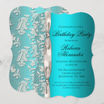 Metallische Aqua und weiße Spitzen zum Geburtstag