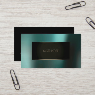 Metallische Aquamarine Aquatic Black Champaign Fra Visitenkarte