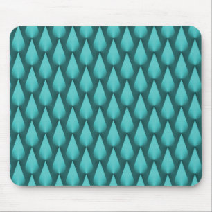 Metallische Aquamarine Dazzling Raindrops Mousepad