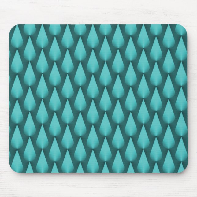 Metallische Aquamarine Dazzling Raindrops Mousepad (Vorne)