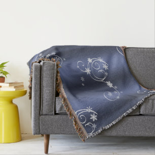 Metallische Aquamarine, weiße Wirbel Weihnachten Decke