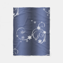 Metallische Aquamarine, weiße Wirbel Weihnachten Fleecedecke