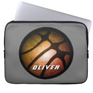 Metallische Black Orange Basketball Ball Sports Laptopschutzhülle