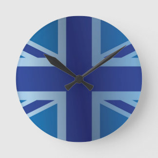 Metallische blaue klassische Flagge Runde Wanduhr