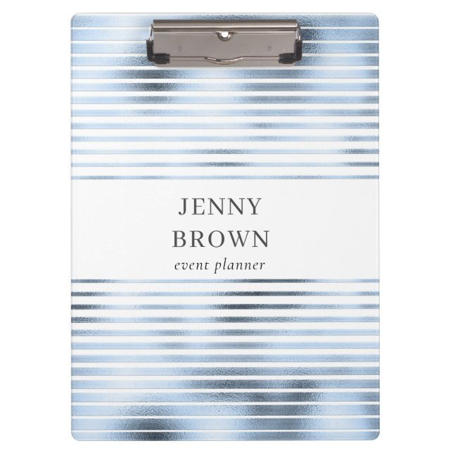 Metallische blaue Streifen Klemmbrett (Vorderseite)