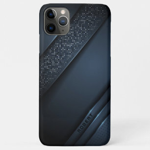 Metallische blaugraue Streifen Glitzern Akzent Case-Mate iPhone Hülle