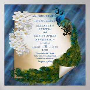 Metallische blaugrüne Friedenstruppen auf Smaragdg Poster