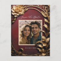 Metallische Blume Foto Save the Date