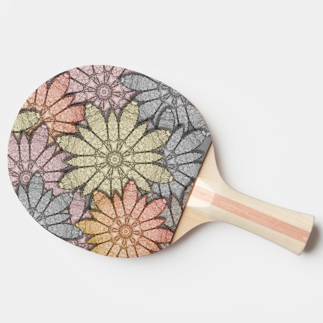 Metallische Blume Tischtennis Schläger (Rückseite Seitenansicht)