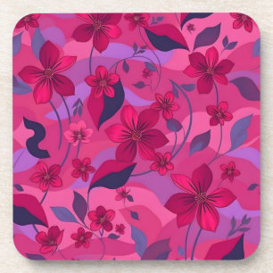 Metallische Blumen Kunststoff Untersetzer Set