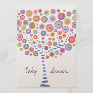 Metallische Circle Tree Custom Baby Dusche Einladu Einladung