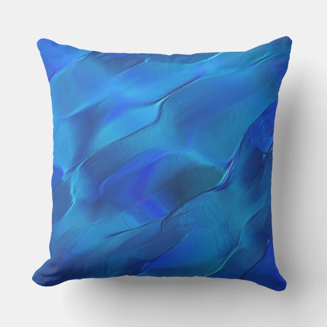 Metallische Dünen in lebhaften blauen Tönen Kissen (Vorderseite)