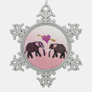 Metallische Elefant-Schneeflocke-Verzierung Schneeflocken Zinn-Ornament