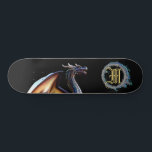 *~* Metallische Elementarfierin BLAU Dragon AP88 Skateboard<br><div class="desc">(Suchen Sie nach ähnlichen Artikeln in AP88 ) Einfache Übertragung auf andere Zazzle Produkte. Element-DRAGON mit RING von FEUER / FLAMES / FLAME und INITIALEM MONOGRAM für Ihren Namen - Behalt, bearbeiten oder löschen Sie den Text. Dieses beliebte chinesische Skateboard im chinesischen Stil ist ein individuelles Pro Element Dragon Design,...</div>