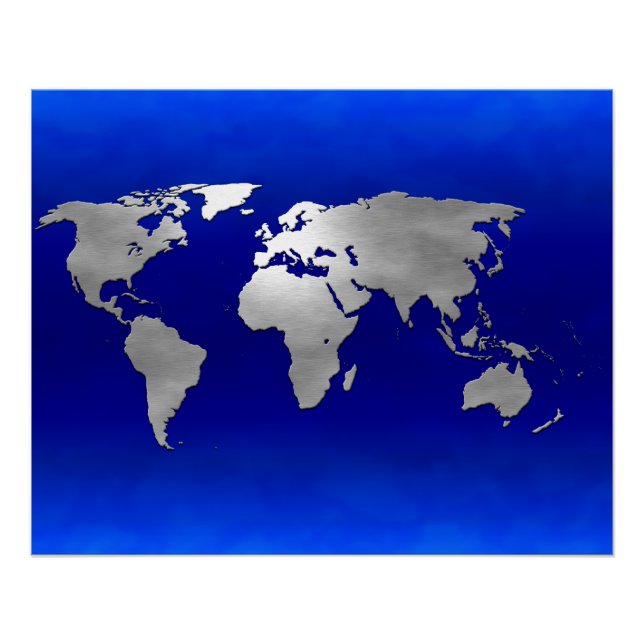 Metallische Erdkarte Poster (Vorderseite)